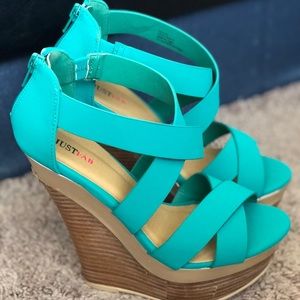 Just fab aqua Wedges